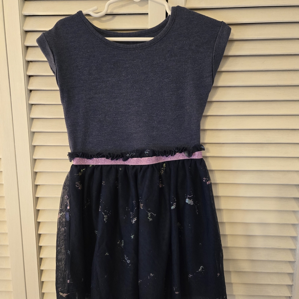 Cat & Jack Charcoal Dress with Lavender Accent